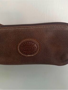 Roots Brown Leather Pouch